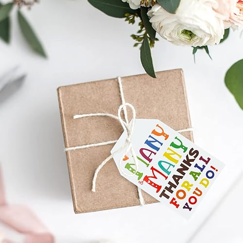 Miniatura 5 de joycraft 100 etiquetas de agradecimiento con cuerda, etiquetas de agradecimiento al maestro de 3.3 x 2.1 pulgadas, etiquetas colgantes de