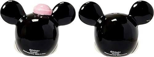 Miniatura 3 de Disney Mickey y Minnie Mouse - Juego de salero y pimentero de cerámica, diseño clásico vintage del 90 aniversario, decoración oficial de Disney para