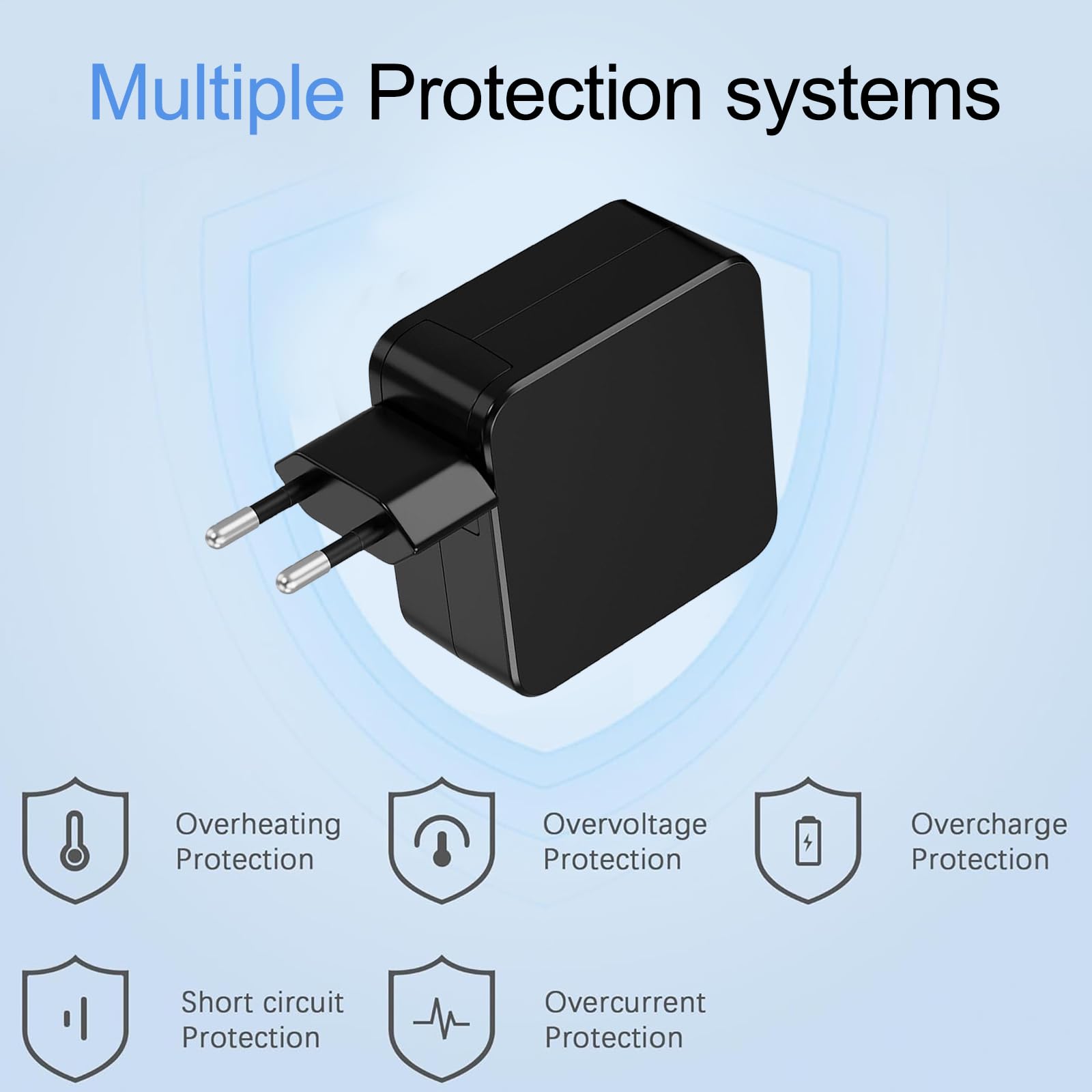 Caricabatterie usb c 65W,Caricatore Laptop usb c Compatibile con Macbook Pro/Air,lenovo thinkpad yoga,huawei matebook,HP Chromebook,11 Home,Compatibilità con adattatore rapido Dell Type C