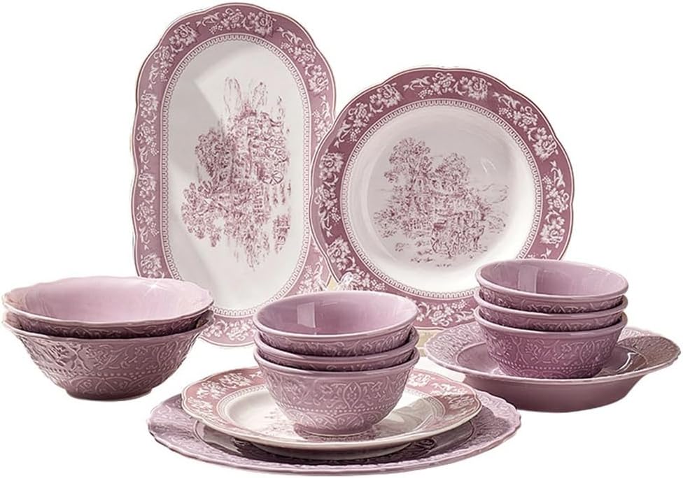 Dish Set Household Ceramic Bowl Plate Chopsticks Combination Gift Moving New House Box