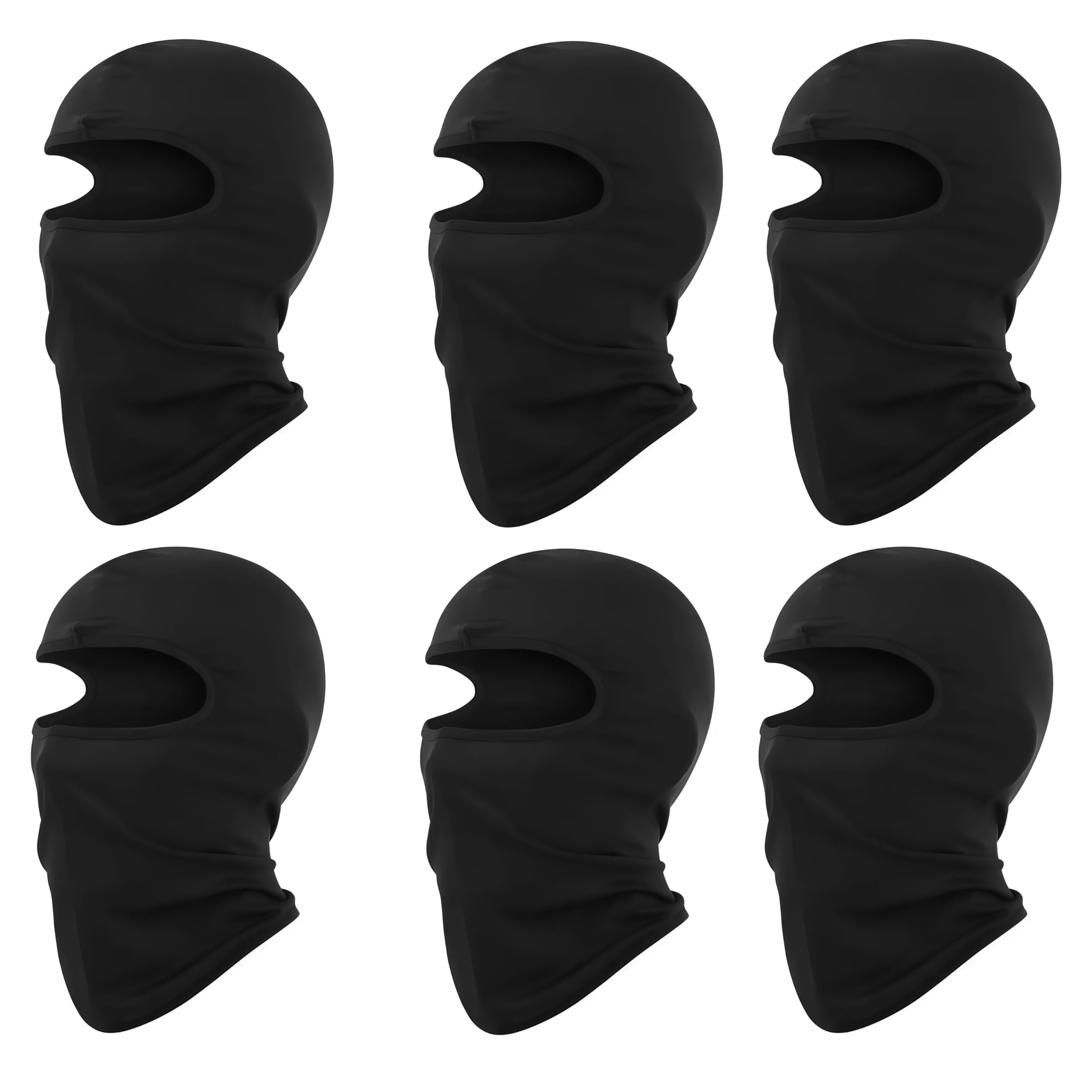 pasamontañas, 6 Piezas máscara de Moto para Verano e Invierno, máscara de esquí Negra