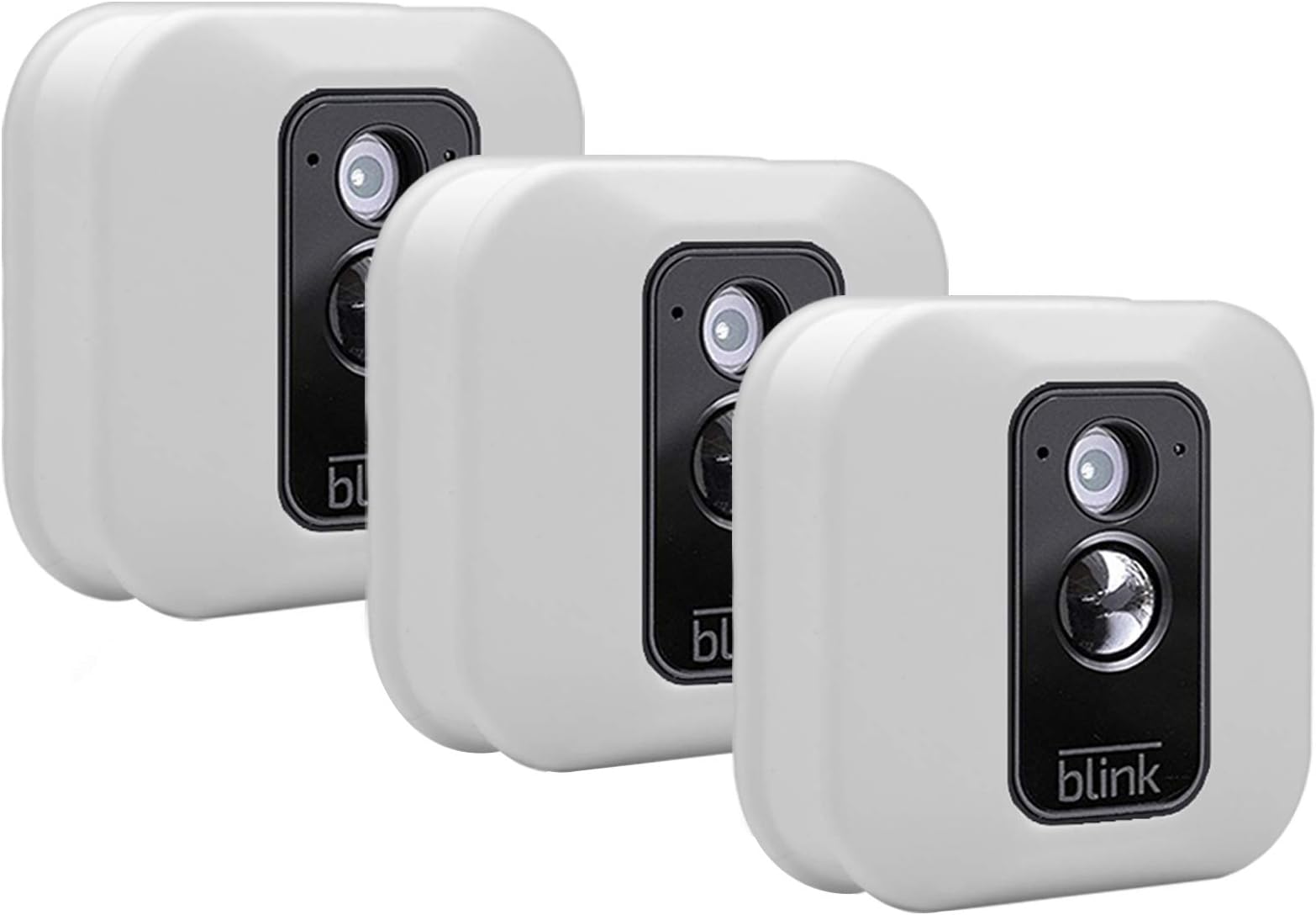 3pcs Silicone Skins Competible with Blink XT/XT2 Camera, Weather Proof 360 Degree Protection, Indoor Outdoor Best Home Accessories, White Cover for Blink, Set of 3