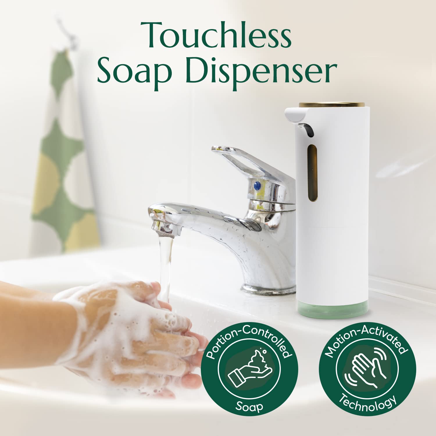 Cleanomic - Distributeur de savon sans contact – Distributeur de savon pour comptoir de salle de bain