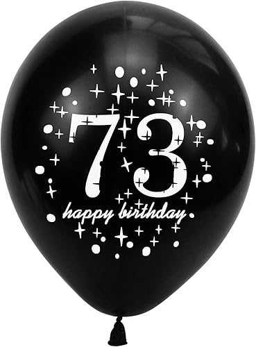Miniatura 2 de SHUNTAI Globos dorados y negros para cumpleaños número 73, decoraciones de cumpleaños número 73 para hombres y mujeres, globos de látex de confeti,