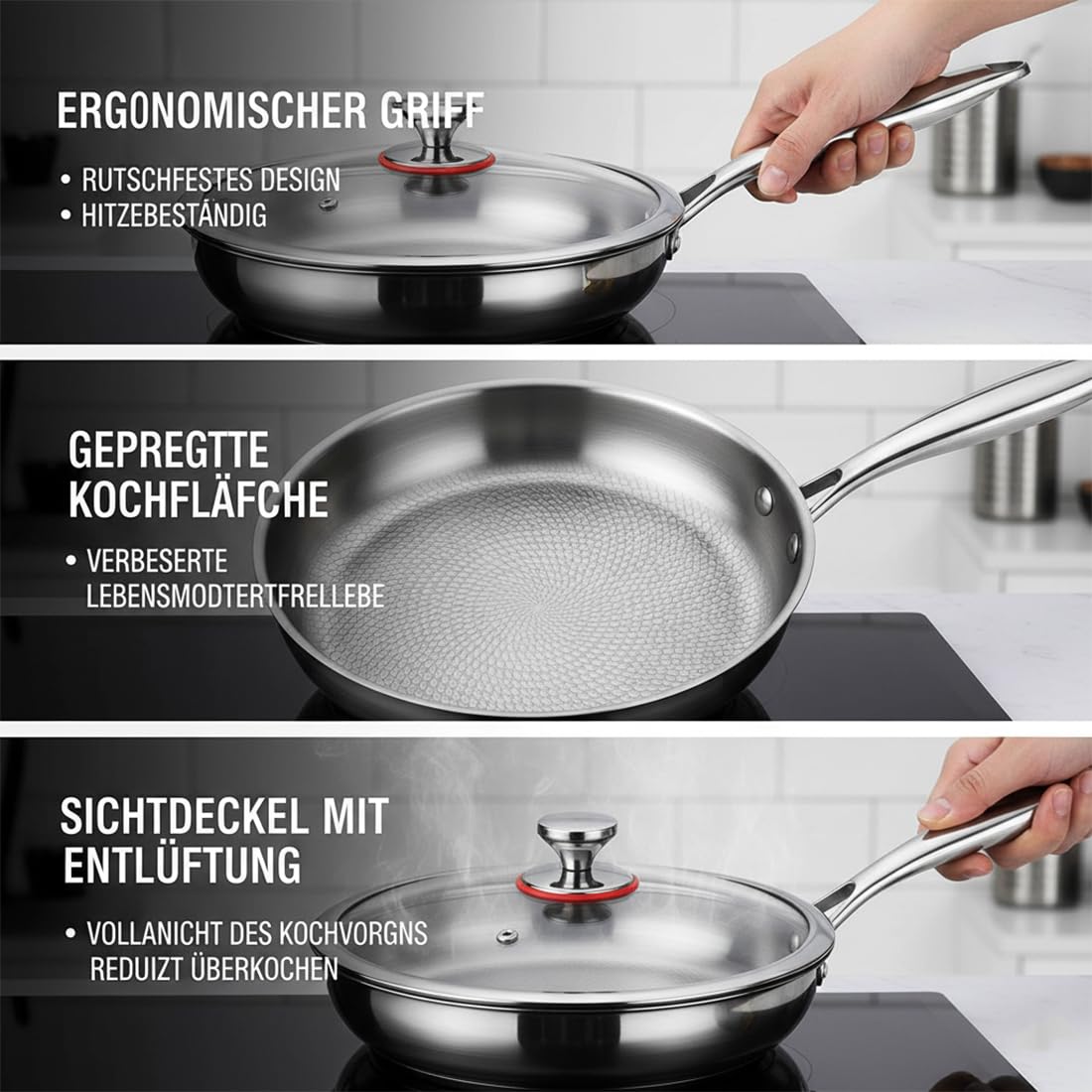 2026 New Kovali Titan Bratpfanne, Titan Pfanne Unbeschichtet, 24/26/28/30/32 Cm Titans Premium Pfanne, Scratch-Resistant, Suitable For Induction, Gas, Electric, Oven-Safe (Not Deckel,28CM)