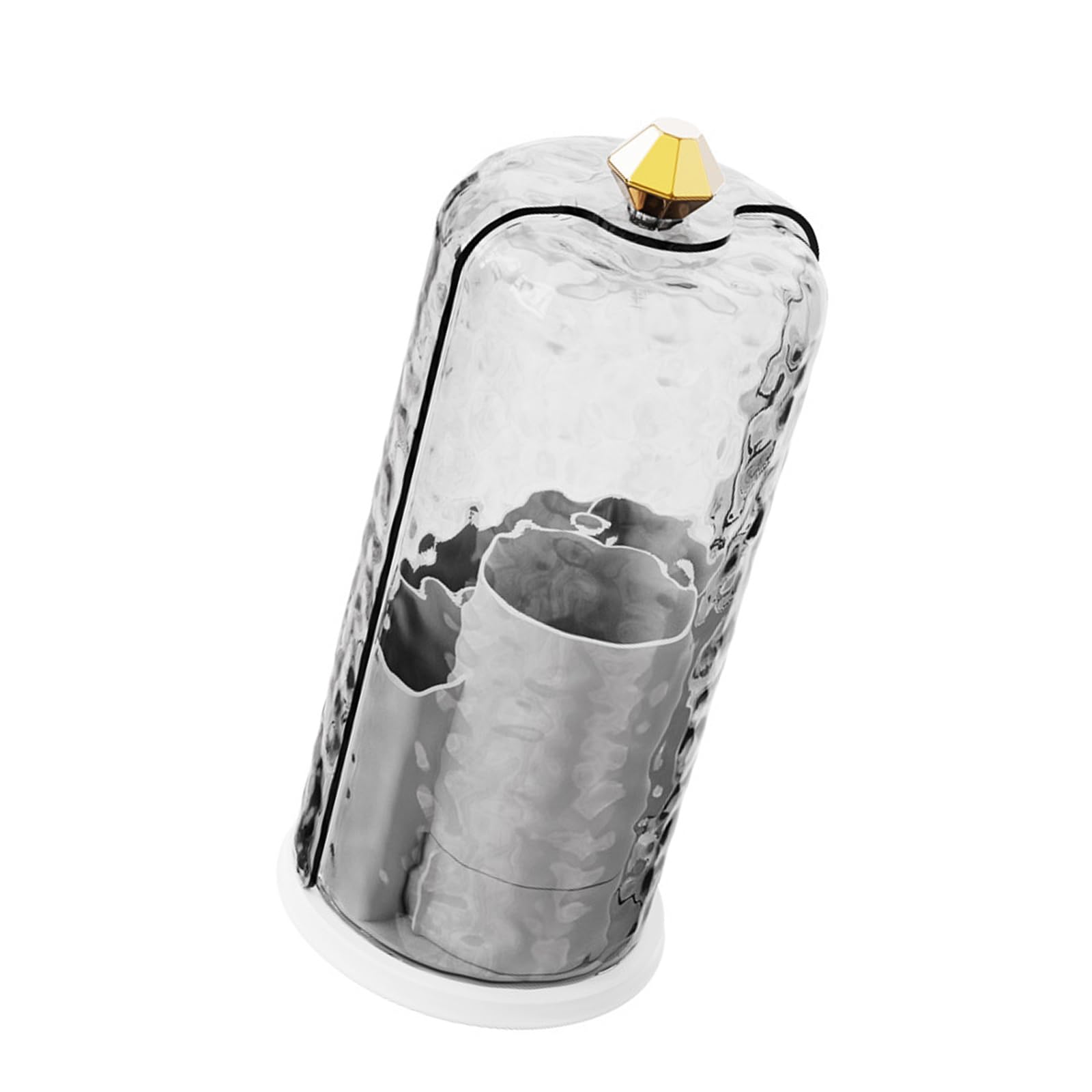 Multi Tiered Rotating Cosmetic Case Transparency Visible Compartments Bathroom Countertop Storage Container Rotating Transparent Cosmetic Carousel with Multi-Compartment Design for Space-Saving