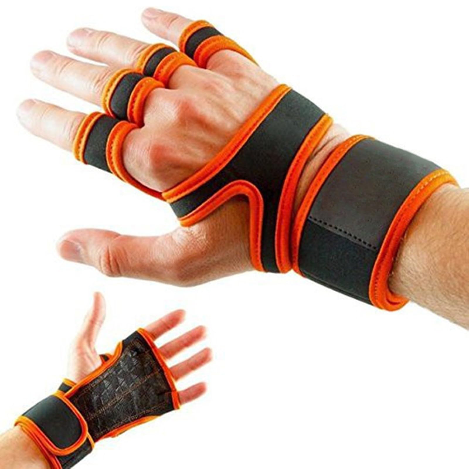 Klimmzuggriffe mit 4 Fingerschlaufen, schweißfest, für Calisthenics und Powerlifting, Workout-Handschuh für Fitnessstudio Sport & Freizeit