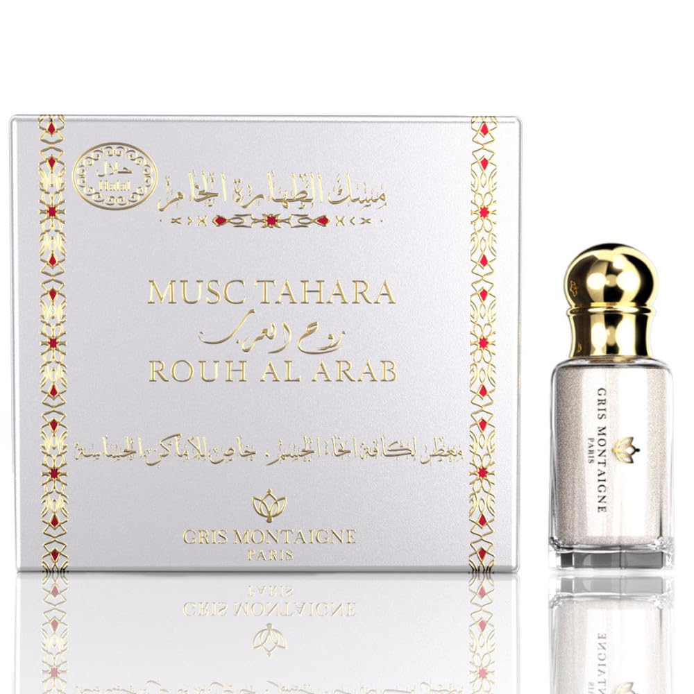 Gris Montaigne Musc Tahara Rouh Al Arab Parfum Concentré, 12 ml