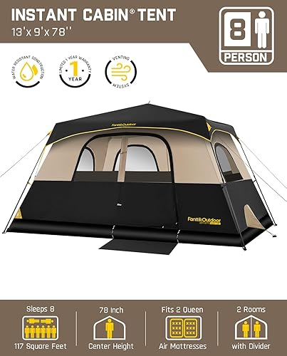 Miniatura 2 de FanttikOutdoor Tienda de campaña para 46810 personas, instalación instantánea en 60 segundos con lluvia y resistente al viento, portátil, con bolsa