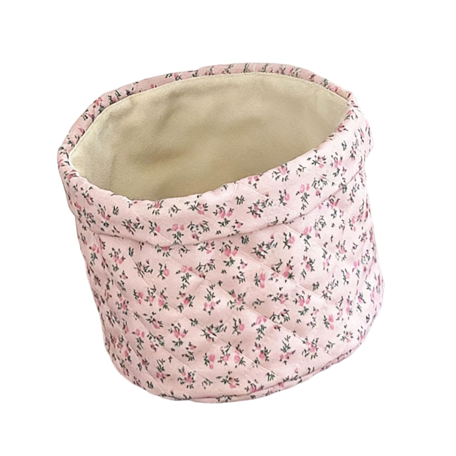 Zeiwohndc Women's B Quilted Toiletry Ag For Portable Yet Room Fit Cosmetics Rushes And Skincare Small Flower Storage Ag