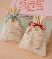 Saquinhos de Algodão Cru para Lembrancinhas, 10 Unidades, 10 x 15 cm, Branco Natural