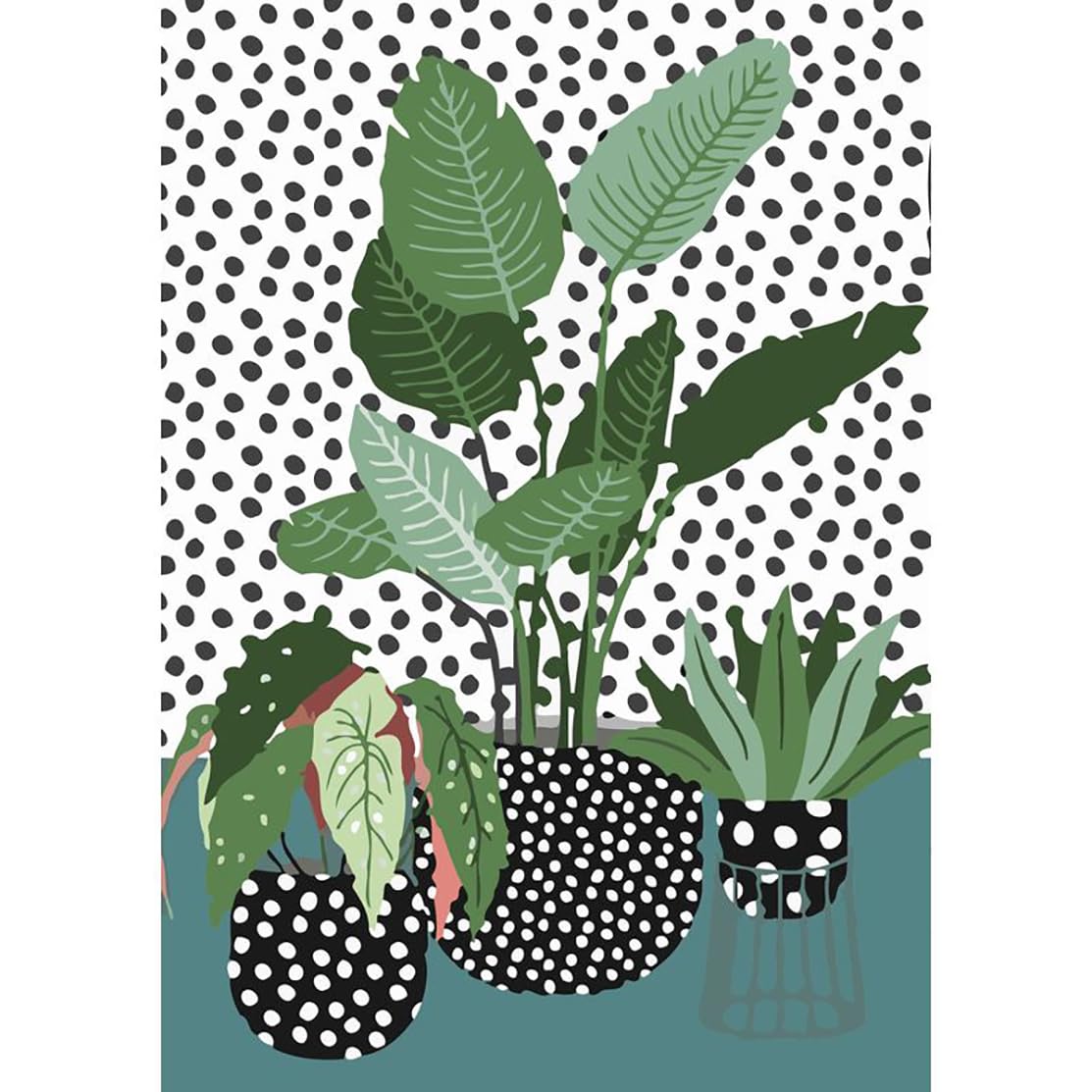 Paint by Numbers for Adults DIY Oil Paint by Number Adult Kit Paint by Numbers Kids Adult Beginner Green Leaves Plants 20x26 Inch (Frameless)