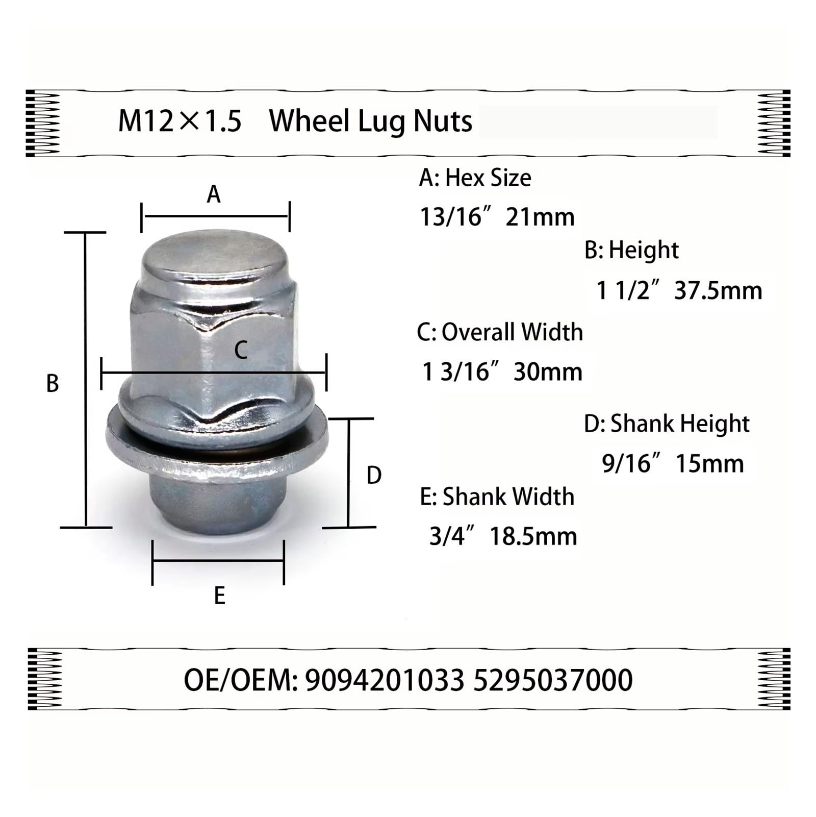 Goujon De Roue Pour Lexus LX450s ES350 GS450h GS F 12 × 1,5