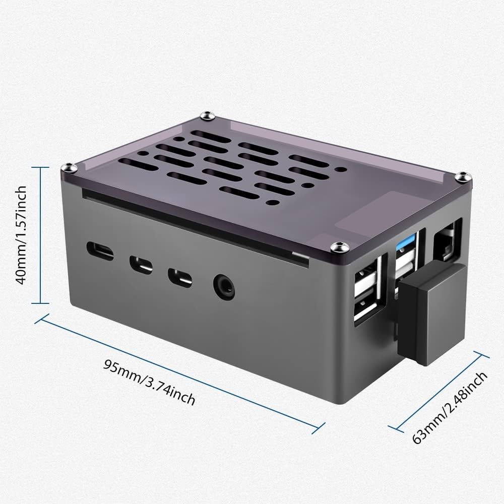 GeeekPi Aluminium NAS Gehäuse mit PWM Lüfter und M.2 SATA SSD Adapterplatine für Raspberry Pi 4, Passive Aluminiumgehäuse mit 3510 Ultra-Quiet Lüfter für Raspberry Pi 4 Model B 2GB 4GB 8GB