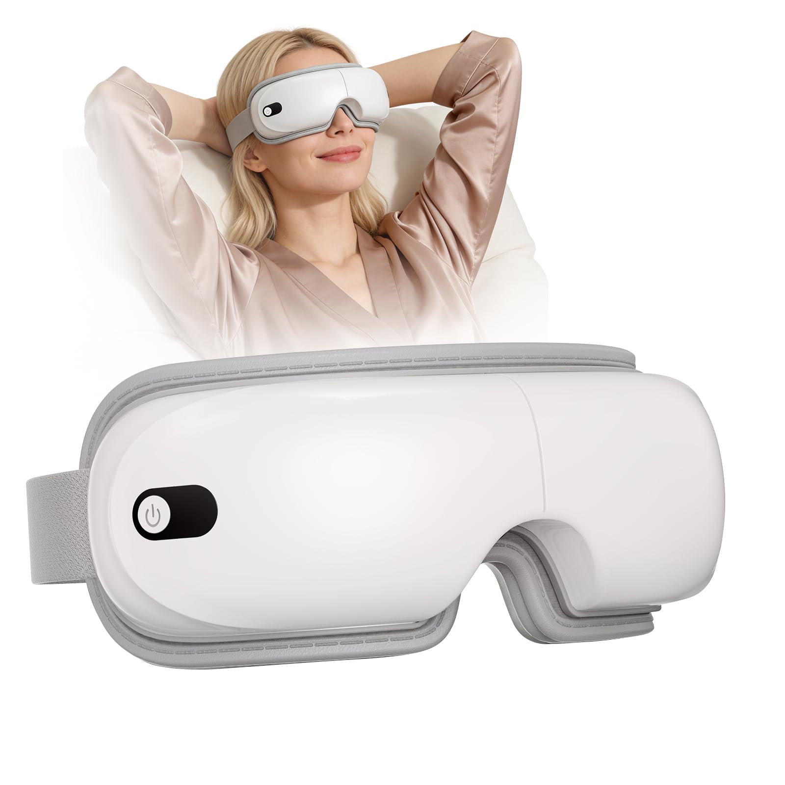 Augenmassagegerät mit Wärme,Vibration & Kompression | Elektrische Augenmassagebrille zur Augenentspannung bei Bildschirmarbeit vor dem Schlafen,Geschenk für Frauen & Männer