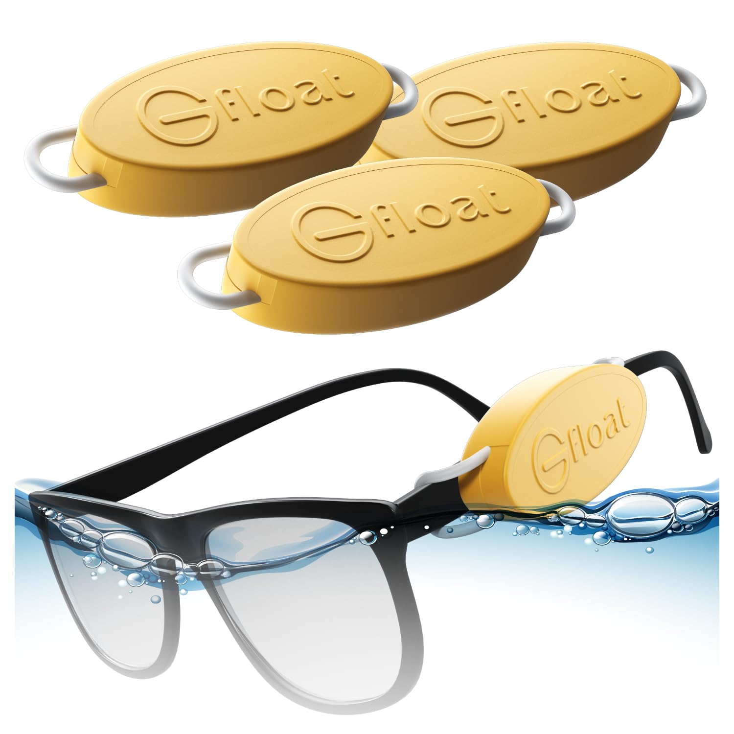 G FLOAT Floating Glasses Holder with No Sunglasses Strap or Tail, Floatable Eyeglasses Strap for Men, Special Glasses Strap