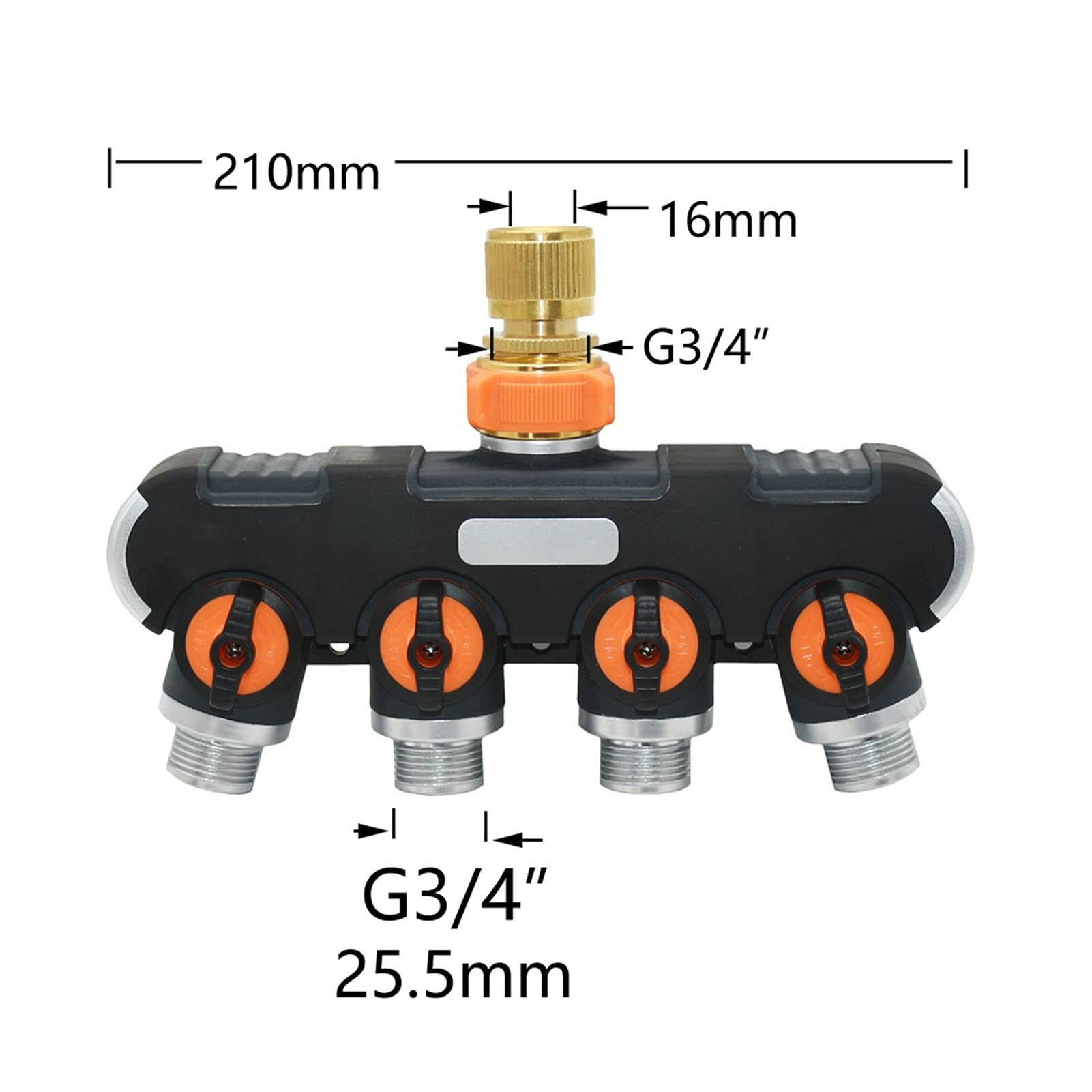 Connettori per tubo di irrigazione a goccia, 2/4 vie, rubinetto da giardino femmina, 1/2 pollice, 3/4 a 3/4 di pollice, valvola di irrigazione, deviatore per tubo, connettore rapido, 1 set (H)