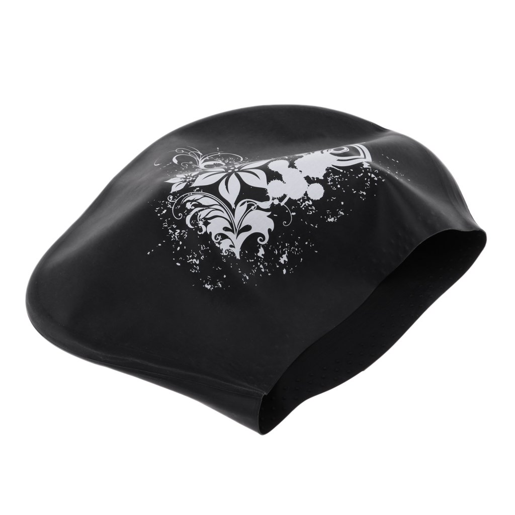 Cuffia da nuoto elastica in silicone per donne e ragazze, colore bianco