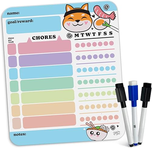 Miniatura 1 de Willa Flare Tabla de tareas del refrigerador, 1 unidad, tabla magnética de tareas para niños y adultos, ayuda a recompensar la responsabilidad con