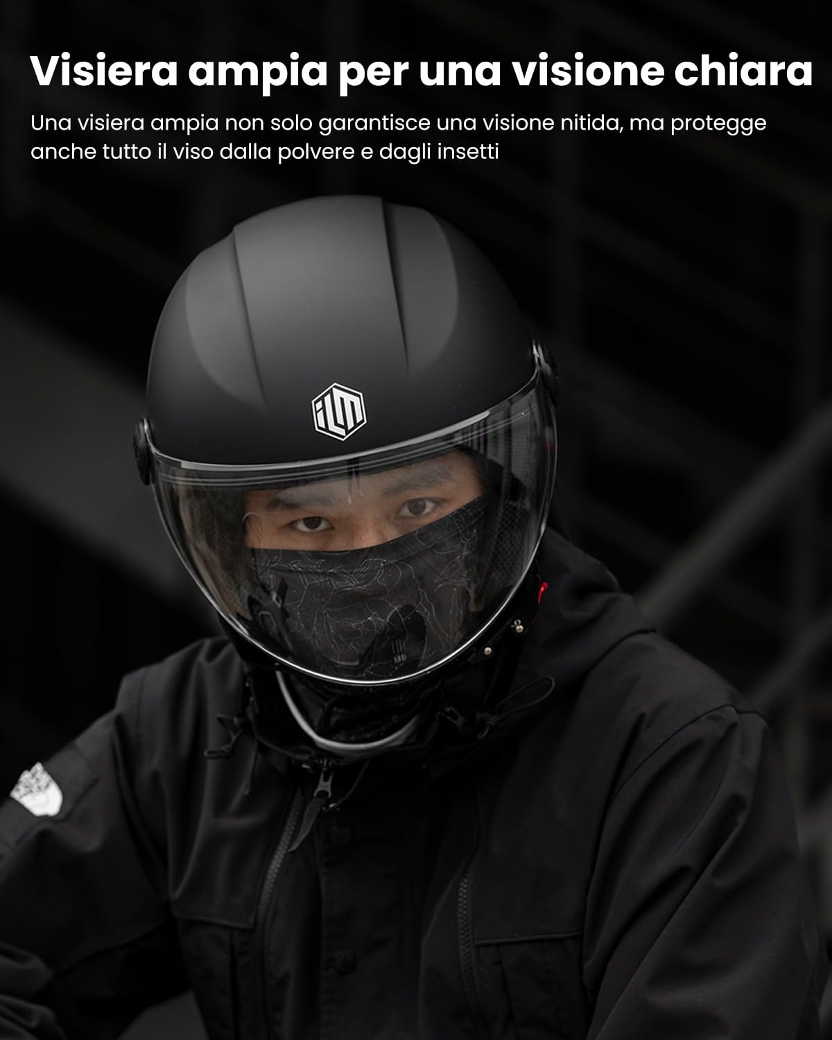ILM Casco Moto Jet con Visiera Vintage Donna Uomo Scooter Vespa Omologato ECE,Modello 506