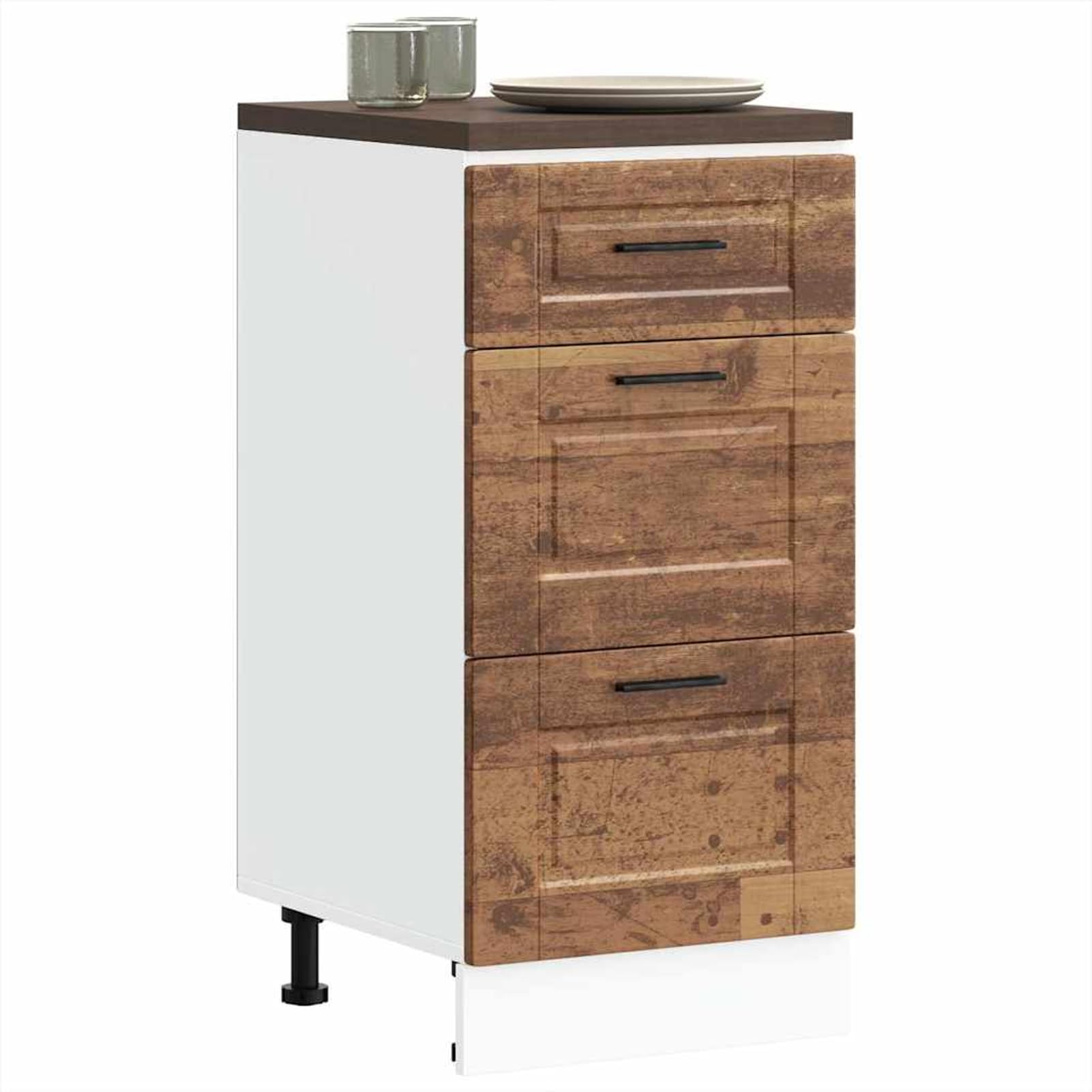 Homgoday Unterschrank Porto Altholz Holzwerkstoff 40x46x81,5 cm Küchenmöbel mit verstellbaren Füßen Model854228