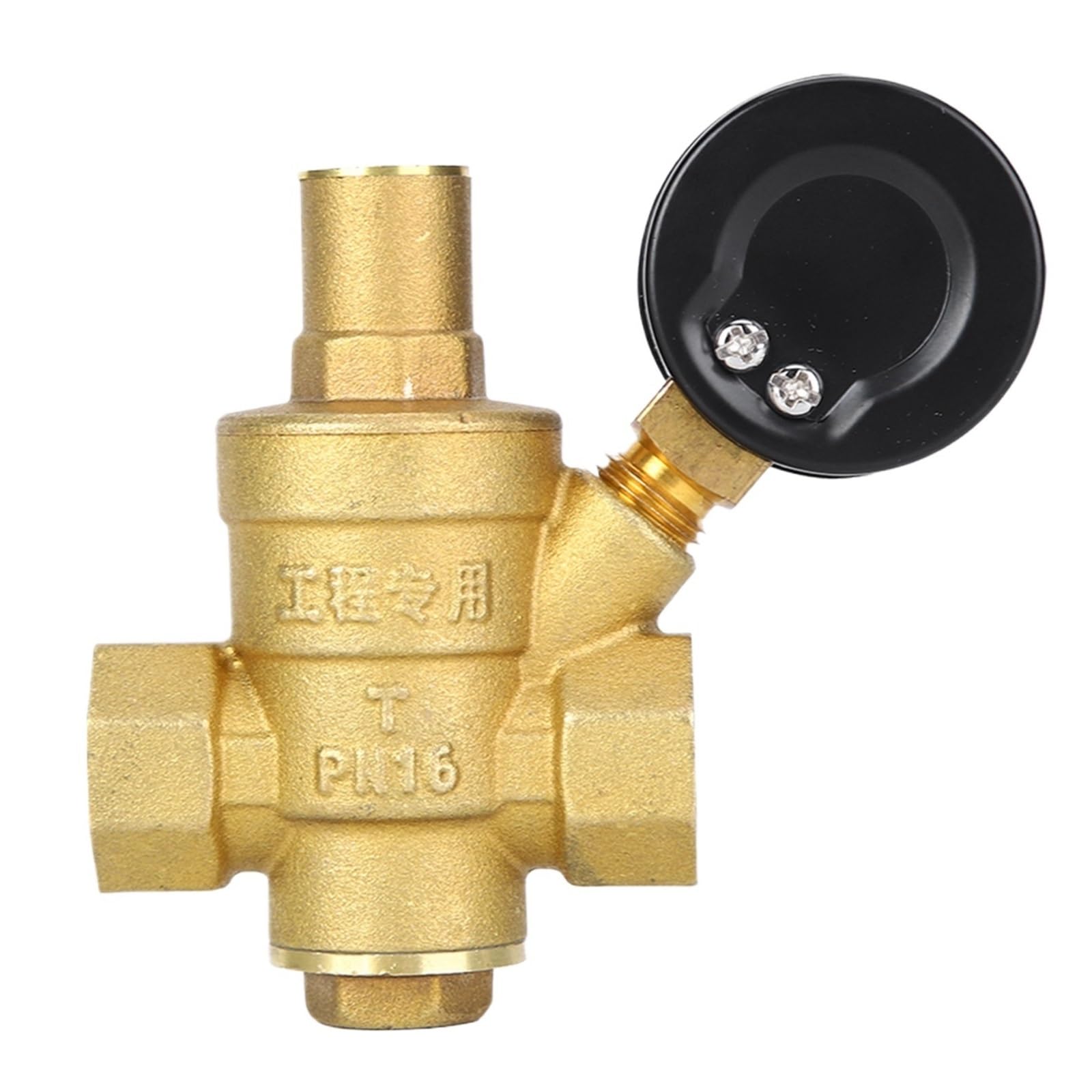 Reductor de regulador de presión de agua ajustable de latón DN15 con medidor de calibre regulador de presión de latón