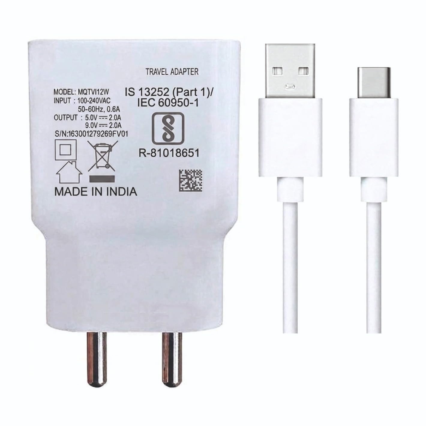 Fast Charger for Samsung Galaxy M30, M40, A10S, A20S, A30S, A40S, A50S, A30, M20 Charger Original Adapter Like Wall Charger | Android USB Charger with 1 Meter USB Type C Data Cable (2.4 Amp, White)-image-6