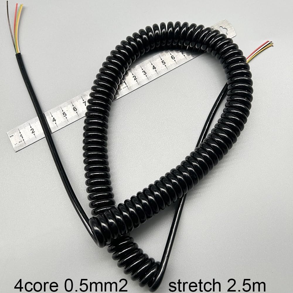 przewód spiralny, 4-żyłowy, kwadratowy, rozciągnięty kabel miedziany o średnicy 0, 5 mm(Stretch 3 Meter)