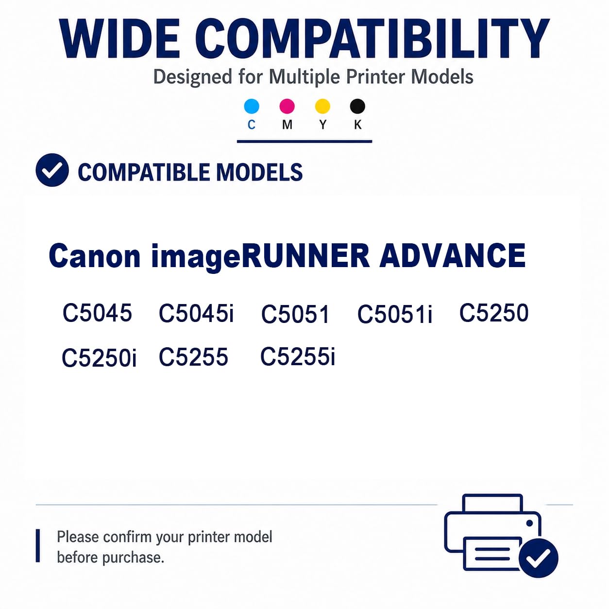 Sostituzione della cartuccia di toner ad alta resa GPR-30 per GPR-30 C-EXV28 NPG-45, compatibile con Canon iR-ADV C5045 C5045i C5051 C5051i C5250 C5255, nero ciano magenta giallo 4 colori,170000Pages