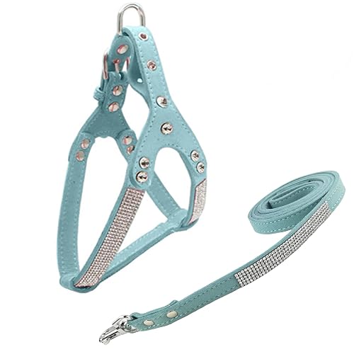 Newtensina Moda Perro arnes con Diamante y Correa Bling Linda Perro arnes Cachorros arnes con Bling Correa…