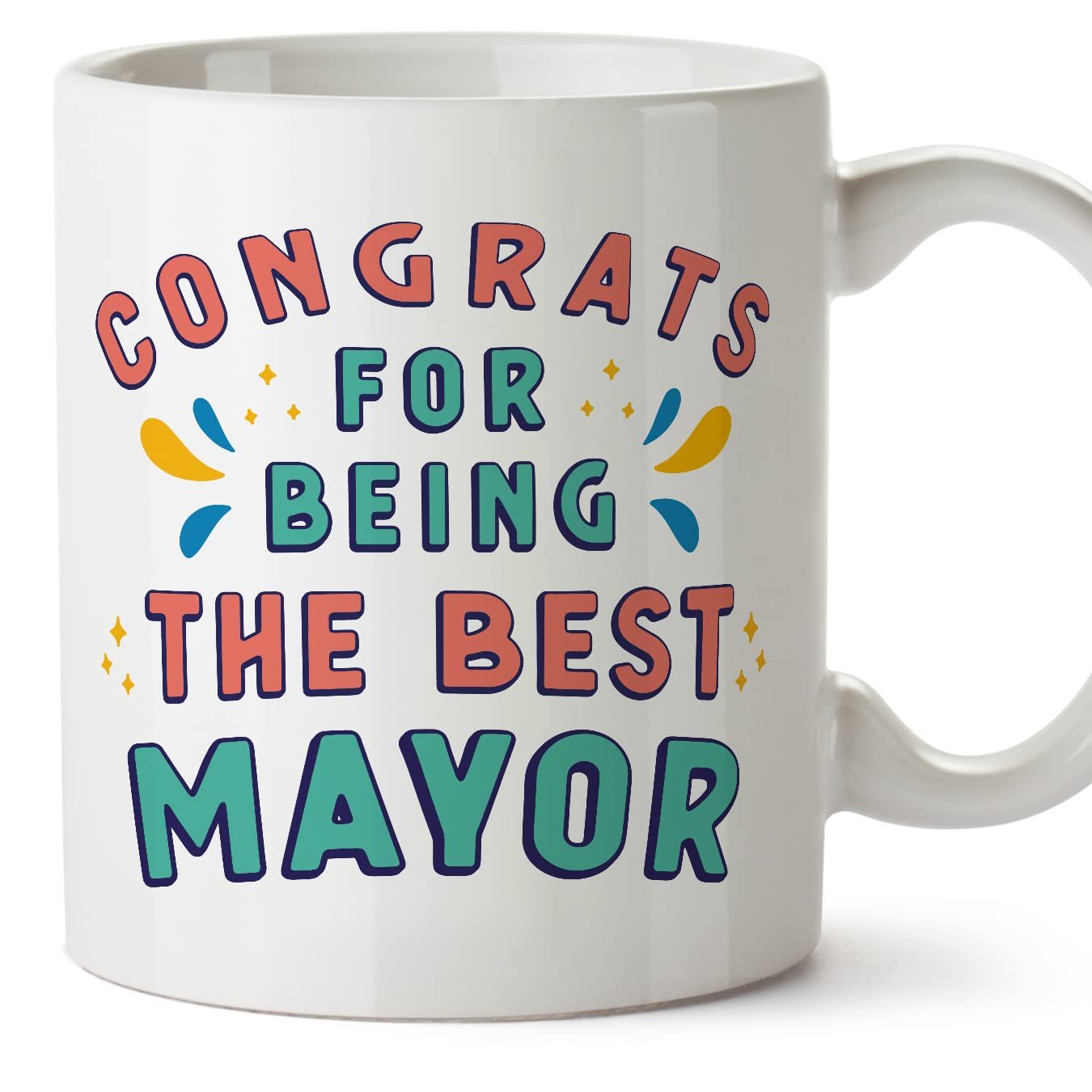 MUGFFINS Mayor Man Mug - in English - Congrats for Being The Best - Funny Gift for Colleagues - Ceramic 11oz Mug