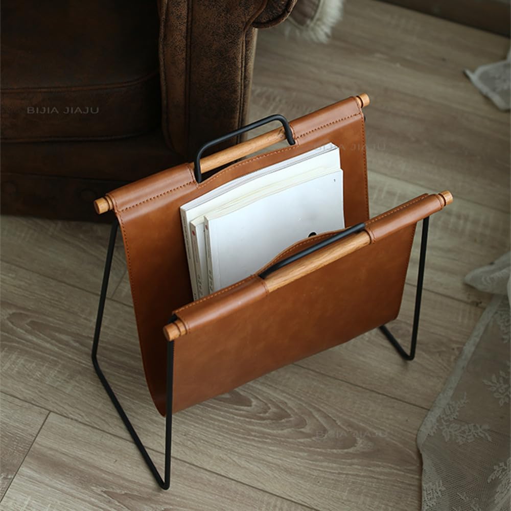 牛革 マガジンラック ハンドメイド マガジンラックの通販 | iichi 日々の暮らしを心地よくする