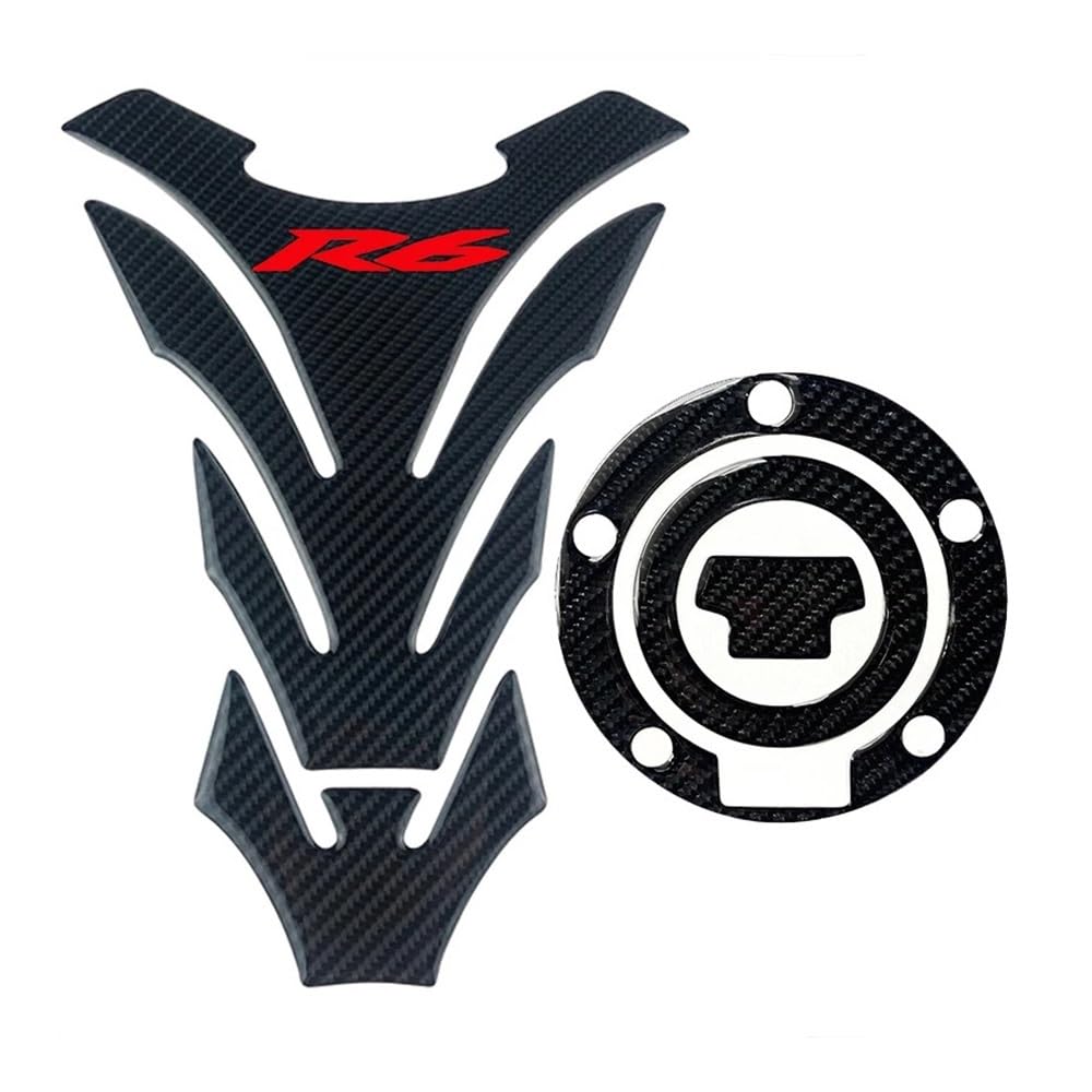 Carbon Look Motorcycle Tank Pad Protector Case Stickers Decal for YAM&AHA R6 R1 YZF YZFR6 YZFR1 Tank Pad Motorbike Tank Traction Fuel Decal Tank
