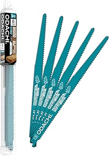 ODACHI Reciprocating Saw Blade for Wood, Nail-Embedded and Wood Demolition, Bi-Metal M42 Cobalt Sawzall Blades 12 Inch 6TPl 5-Pack