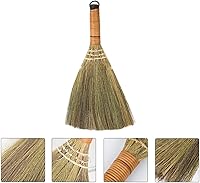 Vista 2 de USHOBE 2 piezas de césped natural asiático plumero batidor escoba recogedor cepillo de madera hecho a mano tailandés barredora suave escoba escoba