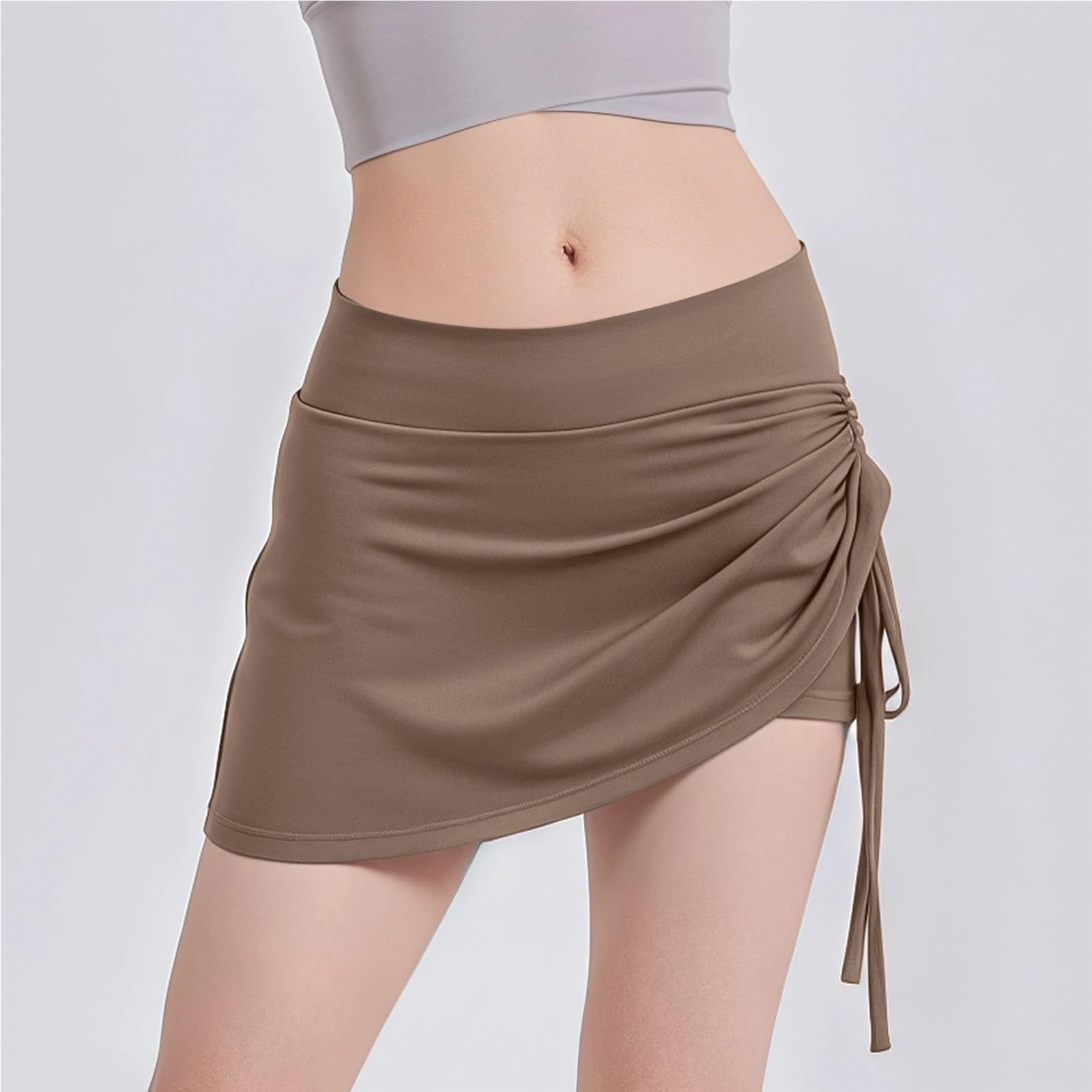 Faldas Deportivas Arrugadas for Mujer, for Gimnasio, Cintura Alta, realce de Cadera, for Correr, Yoga, Fitness, 2 en 1 para Correr y Hacer Ejercicio Físico