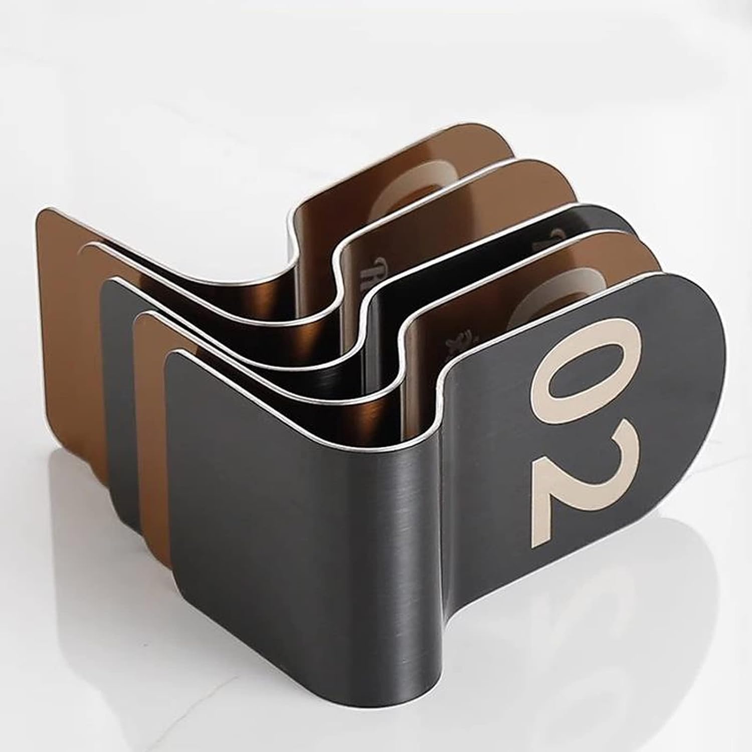 SAGIDAR Metal Number Tags Standing, Tabletop Number Sign Stainless Steel, 1-10/20 Place Cards for Restaurants, Parties, Weddings, Stackable Does Not Take Up Space (Color : Black, Size : 1-20(12x6cm))