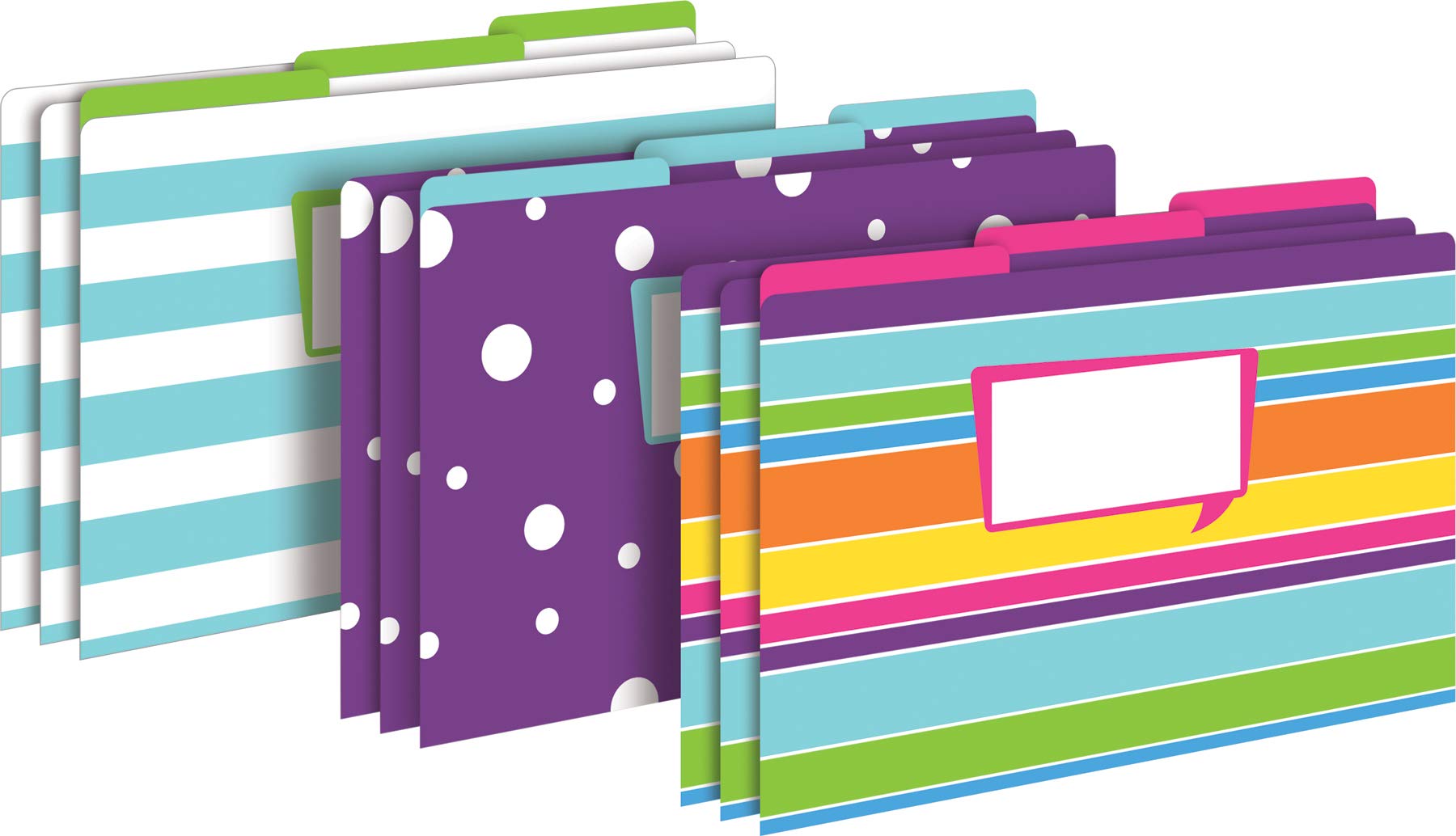 Barker Creek File Folders - Set of 9 Happy Legal Size Folders, 12pt Stock, Multi-Design Set, 1/3 Cut Tabs, Reversible, Home, School and Office Supplies (2502)