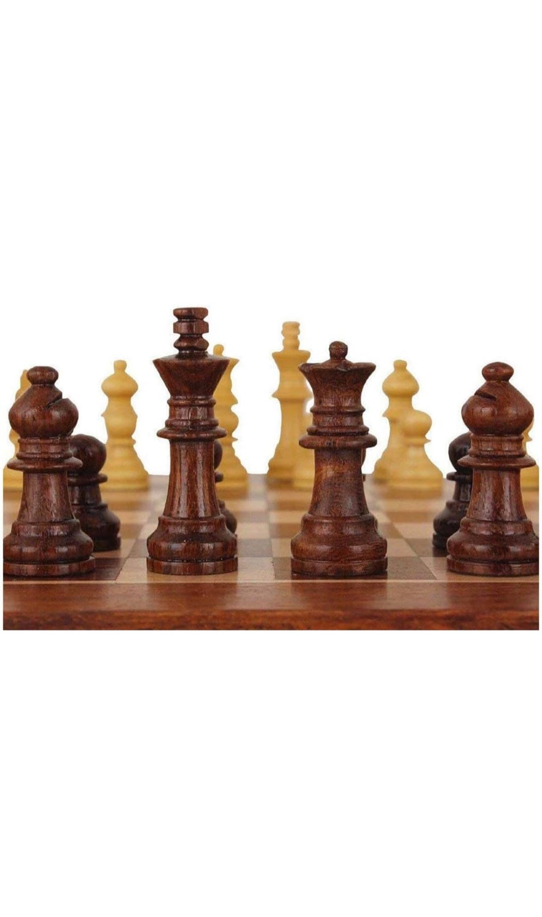 CRAZX Wooden Chess Pieces, Tournament Wood Chessmen Pieces Only (7 cm King Figures) Chess Game Pawns Figurine Pieces, Color May Vary (SSTP) - B for 4 Years and up 1