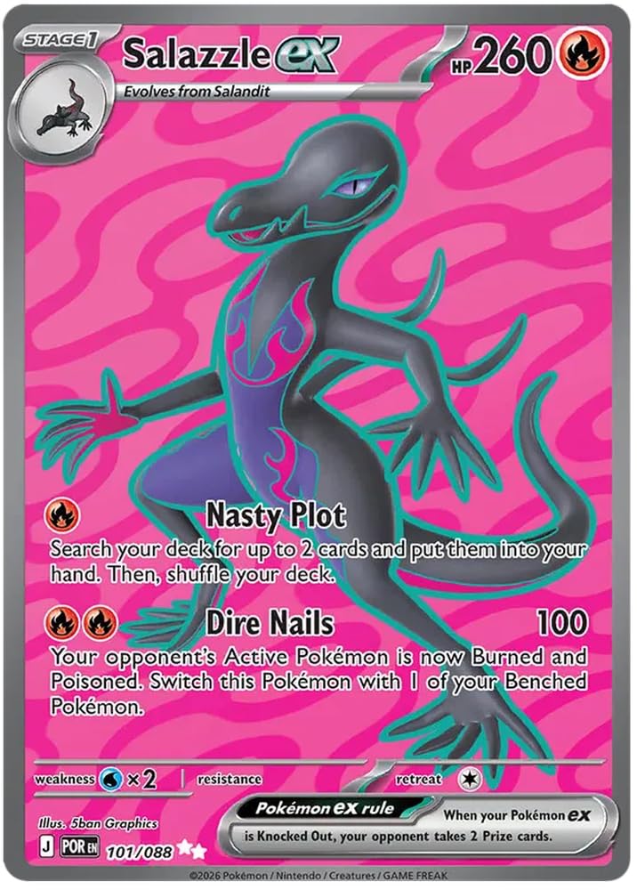 Salazzle ex 101/088 Ultra Rare Pokemon Card | Mega Evolution Perfect Order | ME03 | Titan Authenticated