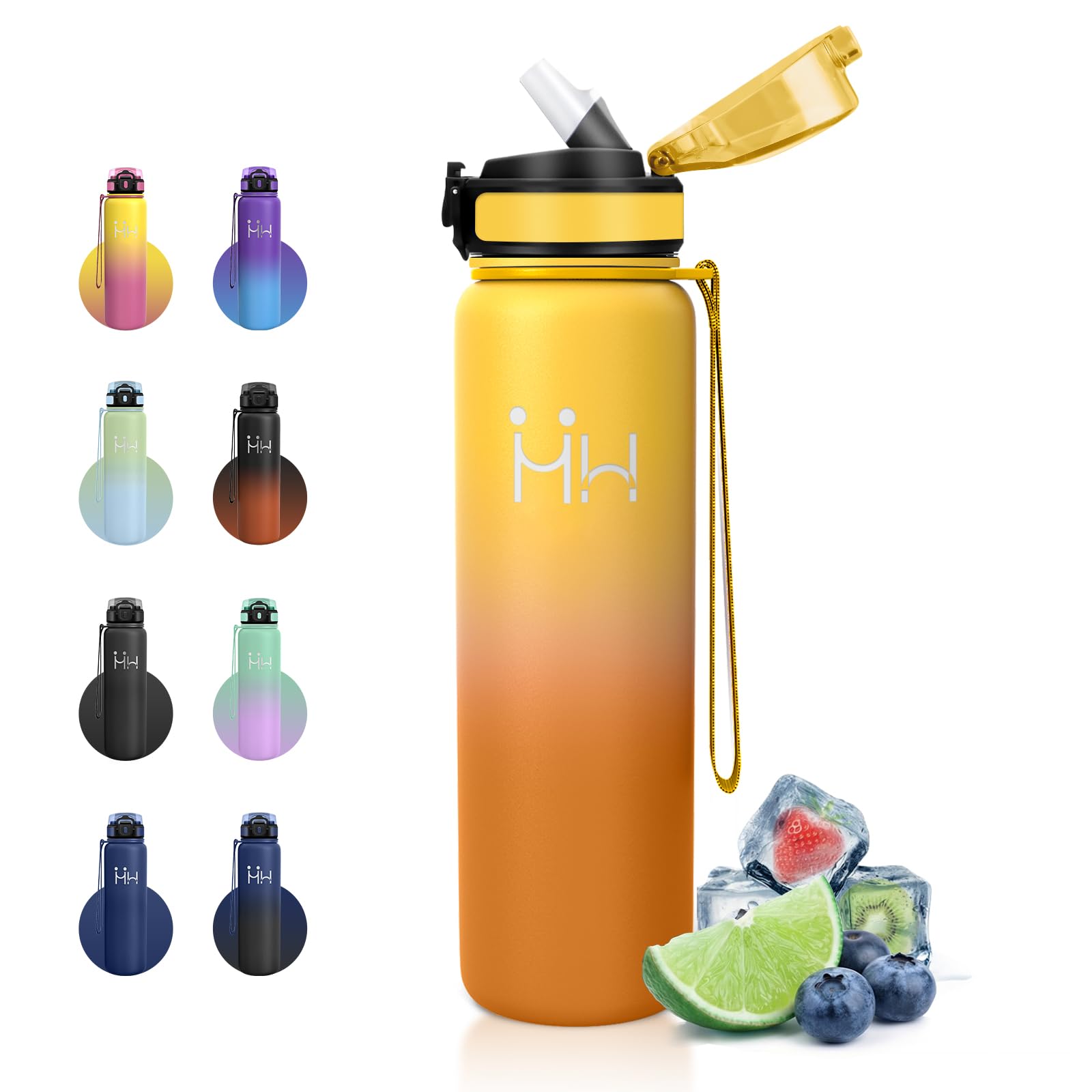 JAPORIA 1L Stainless Steel Water Bottle with Straw and Airtight Seal BPA Free Thermos for All Outdoor Activities Outdoor