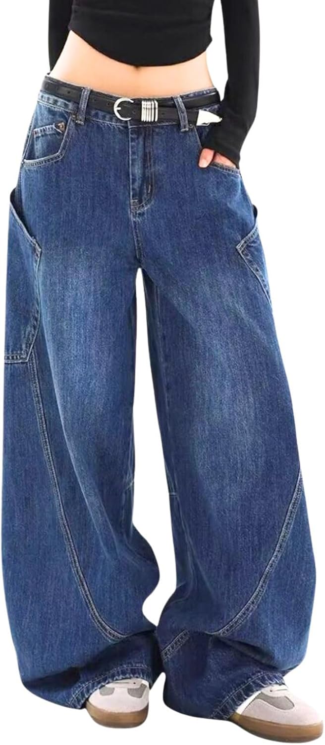 Lafaguw Baggy Jeans for Woman Men High Waisted Barrel Leg Jeans Casual Loose Denim Pants Streetwear Clothes - Image 3