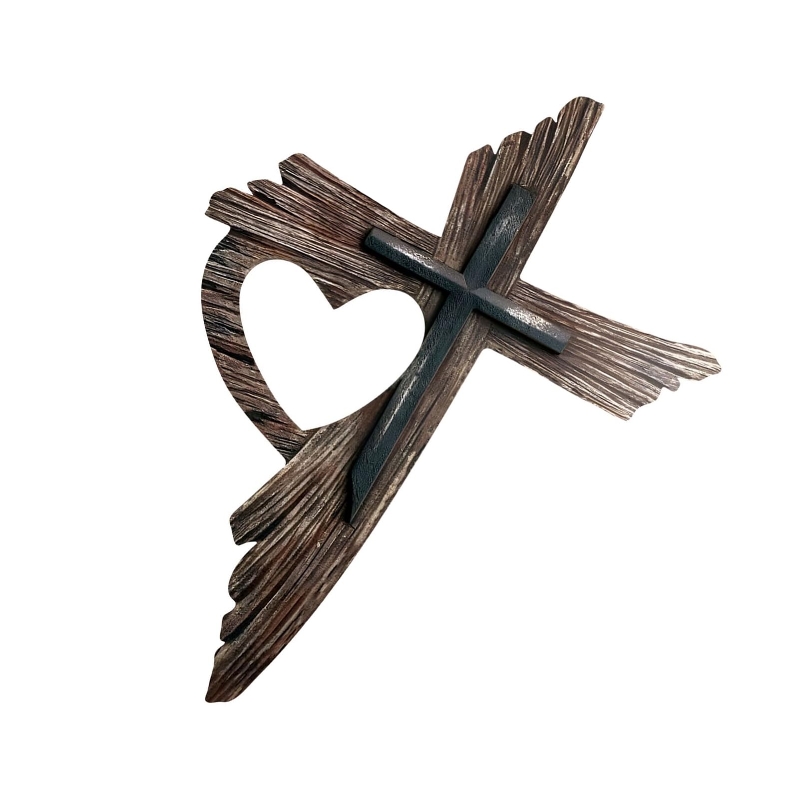 Kaeltsyn Religious Wall Art Carved Wooden Crosses Farmhouse Hanging Crucifix Decoration for Living Room Offices Home Decoration
