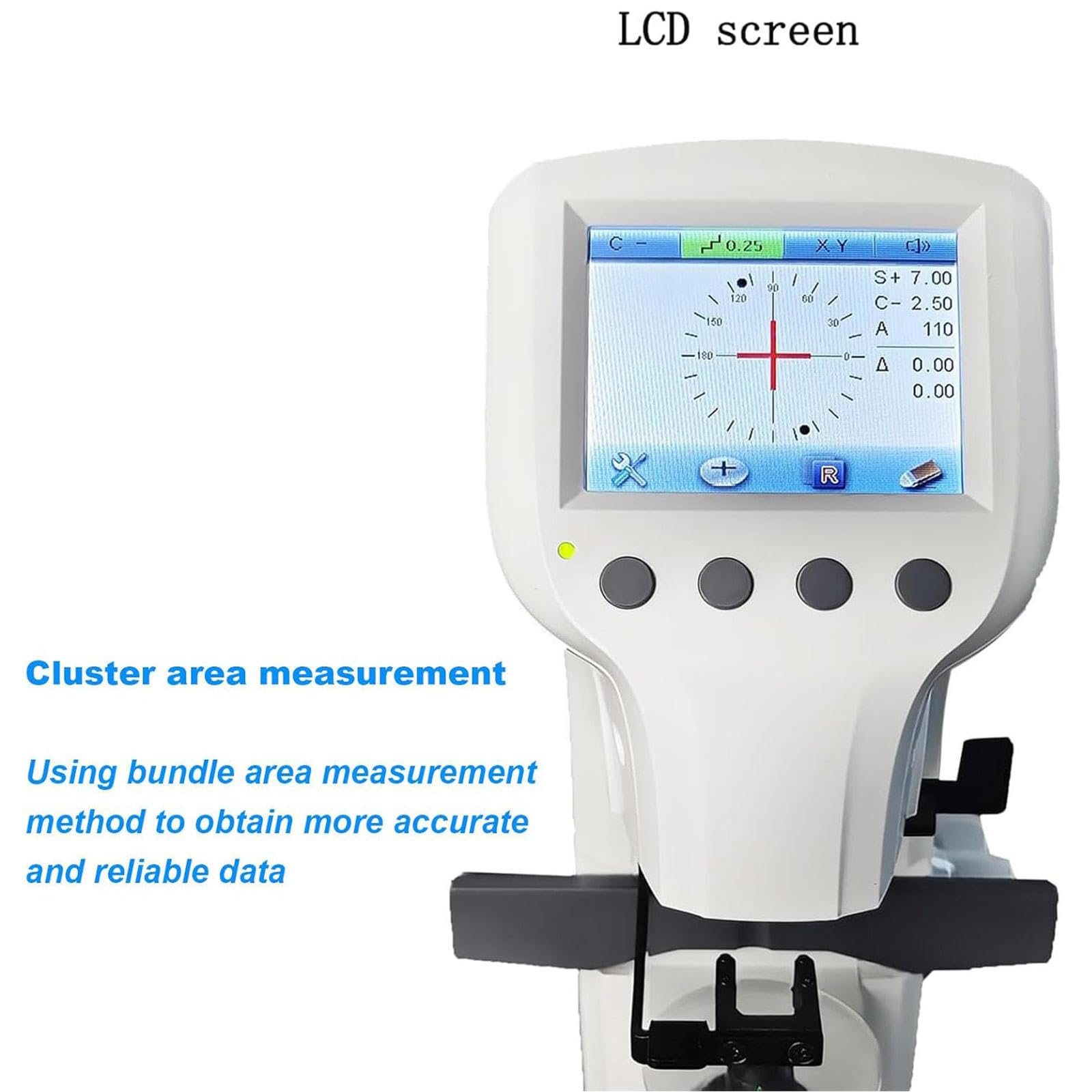 Optica - Misuratore per obiettivi, con display a colori da 3,5 pollici, misurabile da 12 mm a 104 mm, obiettivo digitale intelligente, macchina optometria per occhiali, senza stampante