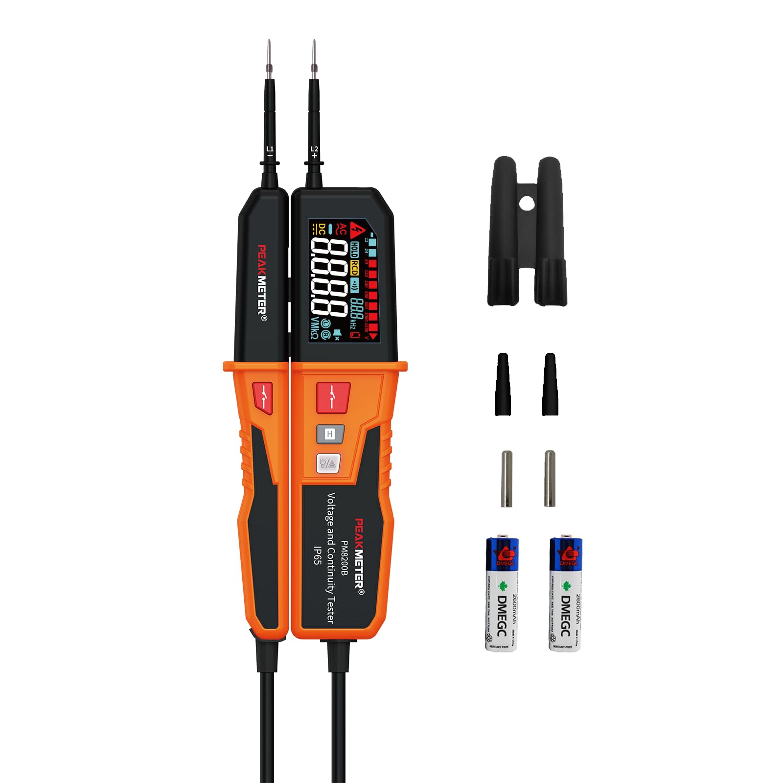 Tester di Tensione, Voltmetro Digitale Multifunzione Impermeabile, IP65, con Display LCD. Misurazione Della Tensione CA/CC Fino a 1200 V CA/1500 V CC(PM8200B)
