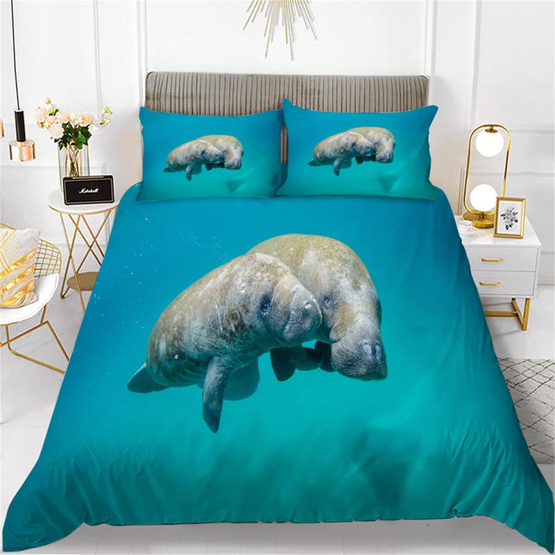 Bettwäsche 135x200cm Microfaser - Seekuh Design Mit Reißverschluss
