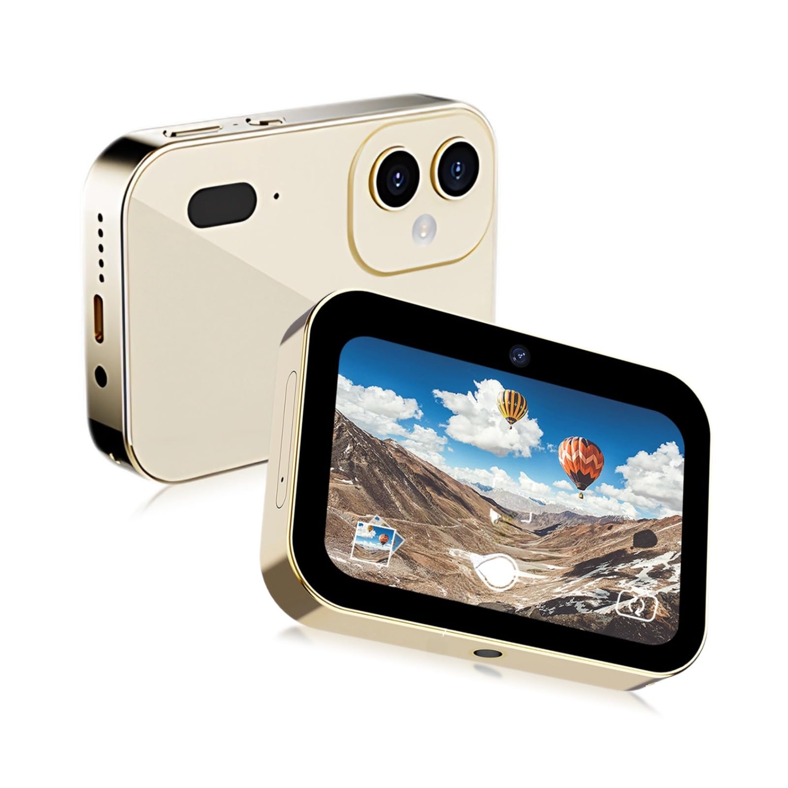 4K Digital Camera, 3in Touchscreen Kids Camera for Photography, 64MP MP3 Player Vlogging Camera, Auto Focus 16X Zoom Compact Point and Shoot Cameras for Kids Boys Girls (Gold)-picture-10