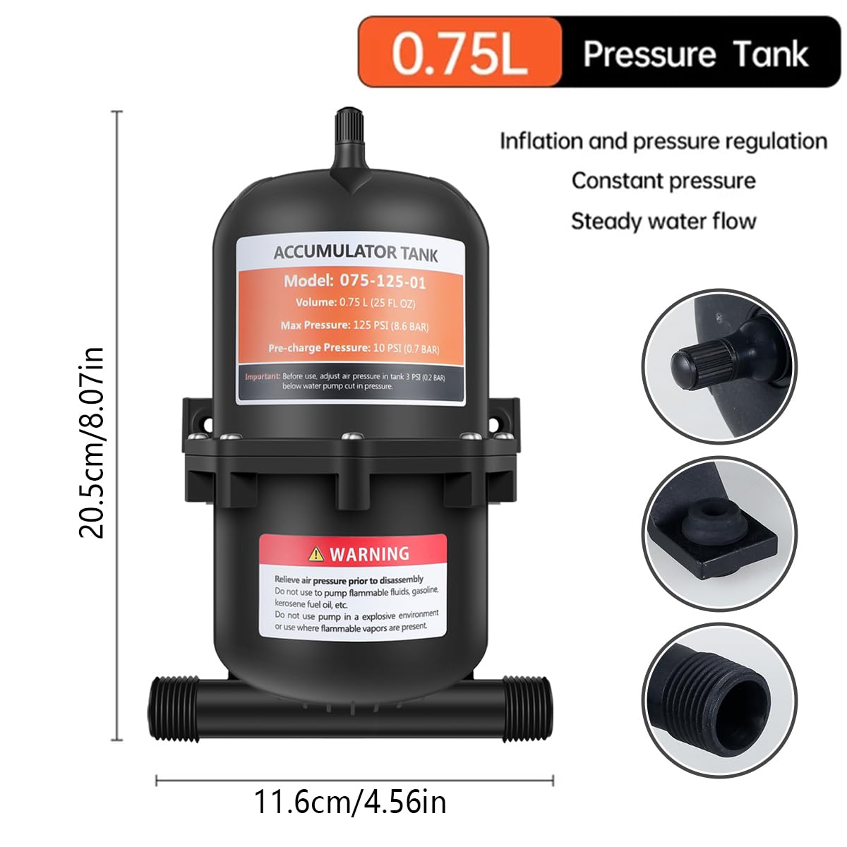 SUPERJOCK IL200 Plus In-Line Submersible Pump - 2.8gpm - 12V