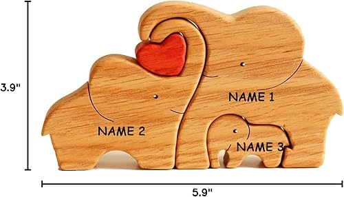 Miniatura 3 de Rompecabezas de madera de elefante personalizable, pieza decorativa de roble para decoración del hogar y miembro reflexivo, 3