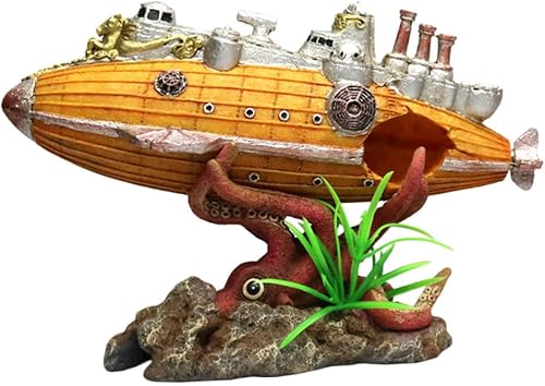 Miniatura 1 de POPETPOP Decoración de pulpo para pecera, decoración de acuario submarino de resina, adorno de acuario Betta Fish Hide Cave para decoración de